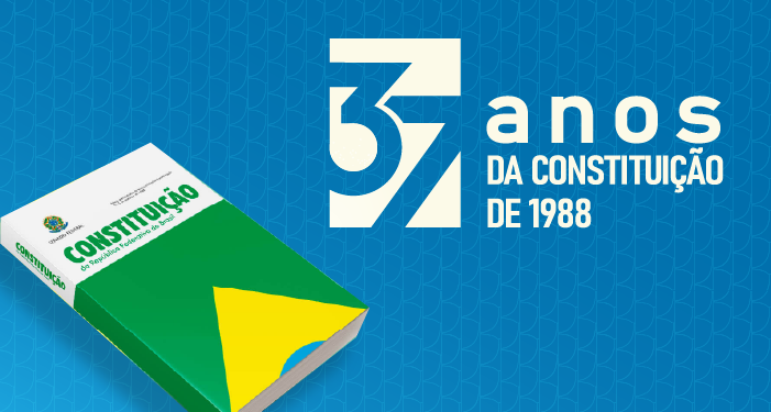 Banner colorido da série de matérias 37 anos da Constituição de 1988