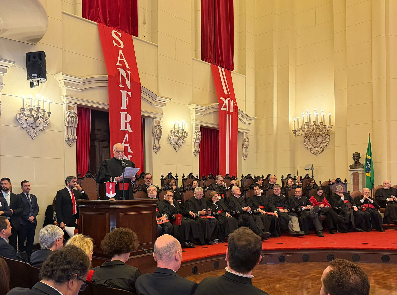 No Largo de São Francisco, presidente do STF participa da abertura das celebrações pelos 200 anos dos cursos jurídicos no Brasil