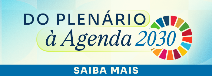 Banner na cor azul com o texto: 